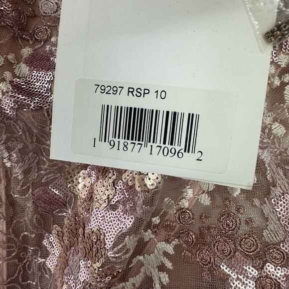 Mac Duggal Sequin Floral Corset Bodice Mesh Trumpet Gown Dress Size 10 NWT - Picture 12 of 12